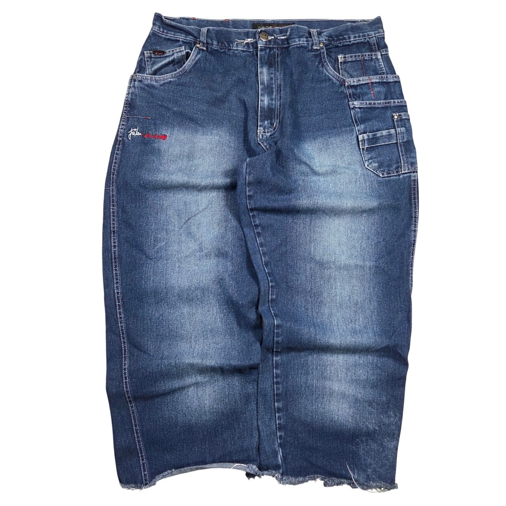 FUBU The Collection Mens Vintage Baggy Carpenter Jeans Blue 42 Y2K Skater Grunge